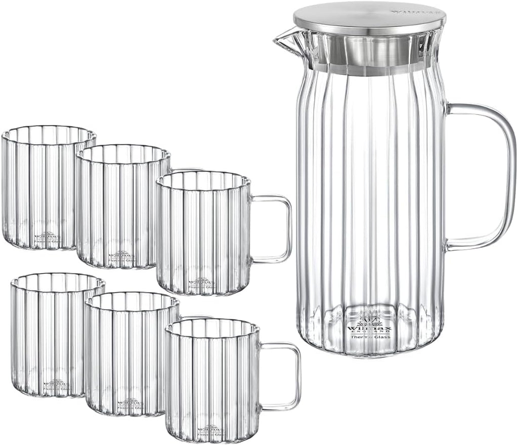 Wilmax Karaffe mit 6 Gläsern Glas Set WL-888219/A-888616/A6