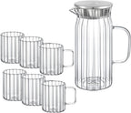 Wilmax Karaffe mit 6 Gläsern Glas Set WL-888219/A-888616/A6