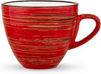 Wilmax Tasse mit Untertasse 300 ml 6er-Set Rot aus Porzellan