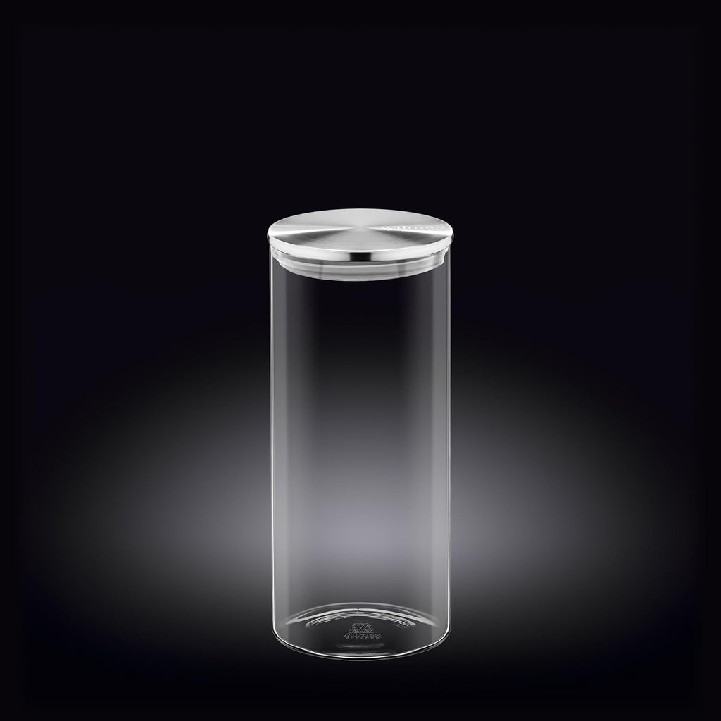 Wilmax Vorratsglas 1500 ml mit Edelstahl Deckel Transparent WL-888517/A