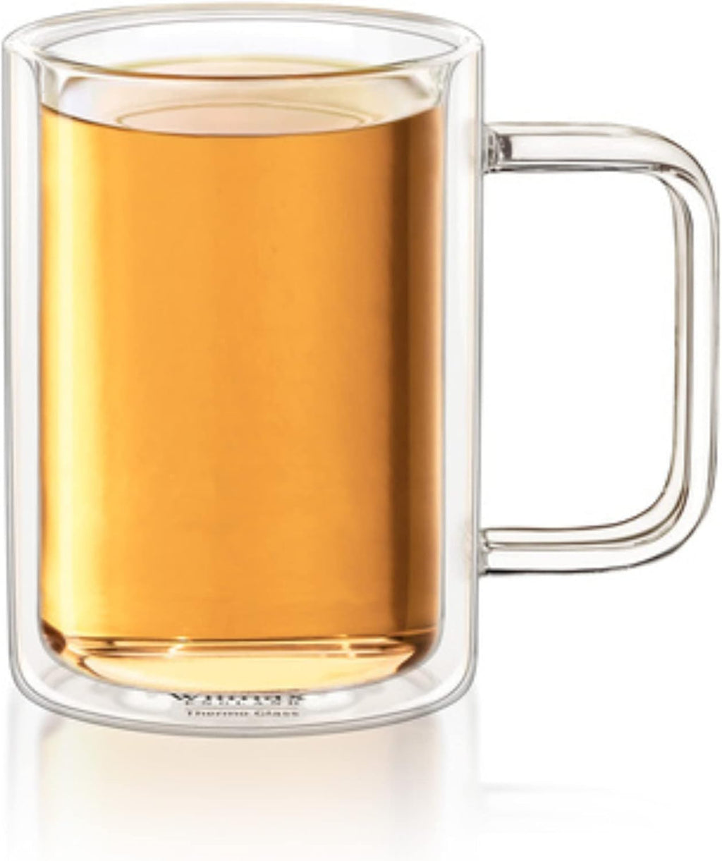 Wilmax Doppelwandiger Becher 400 ml 2er Set Borosilikatglas WL-888720/A2