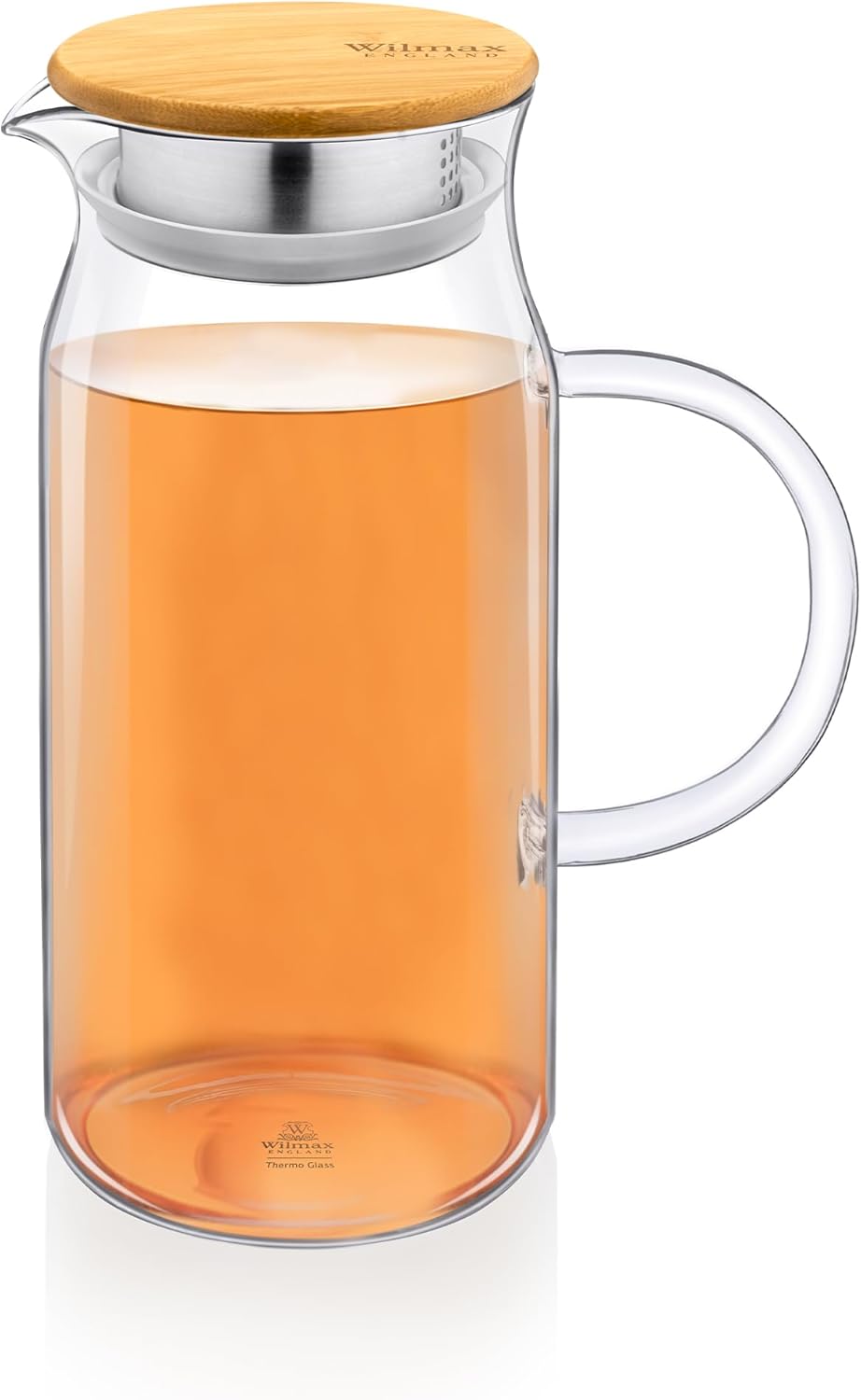 Wilmax Karaffe 1000 ml Thermoglas mit Bambusdeckel Transparent WL-888207/A
