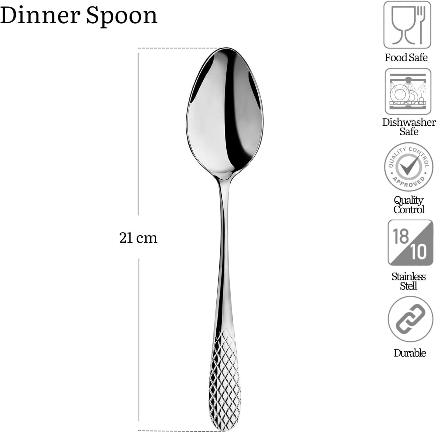 Wilmax England Esslöffel, 21 cm, Edelstahl, WL-999202/A