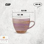 Wilmax Tasse mit Untertasse 300 ml 6er-Set Lavendel aus Porzellan