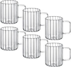 Wilmax Hitzebeständiger Glasbecher mit Henkel 300 ml 6er-Set aus Glas