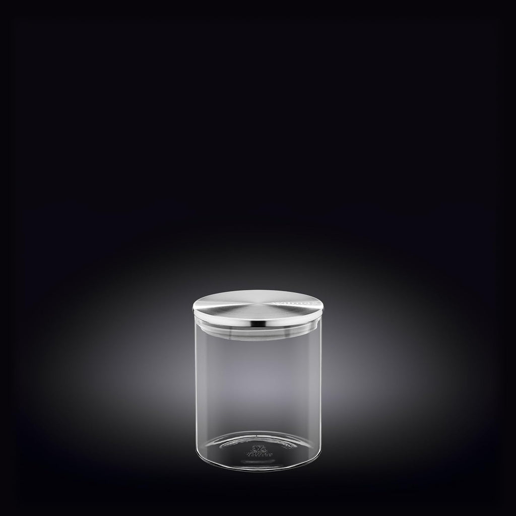 Wilmax Vorratsglas 760 ml mit Edelstahldeckel Transparent