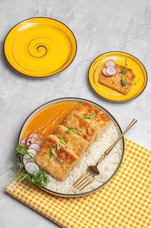 Wilmax Porselen Tabak Yuvarlak Sarı 20,5 cm WL-669412/A6