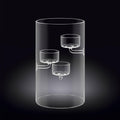 Wilmax Teelichthalter 20 cm Glas für 3 Teelichter WL-888906/A