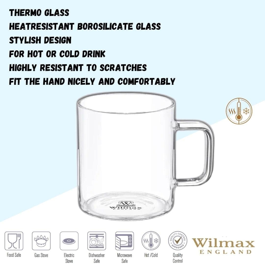 Wilmax Tassen 100 ml Borosilikatglas, 6er-Set WL-888602/A6