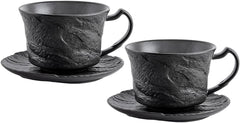 Wilmax Espressotassen mit Untertasse 2er Set Schwarz 75 ml Porzellan WL-661149/AB2