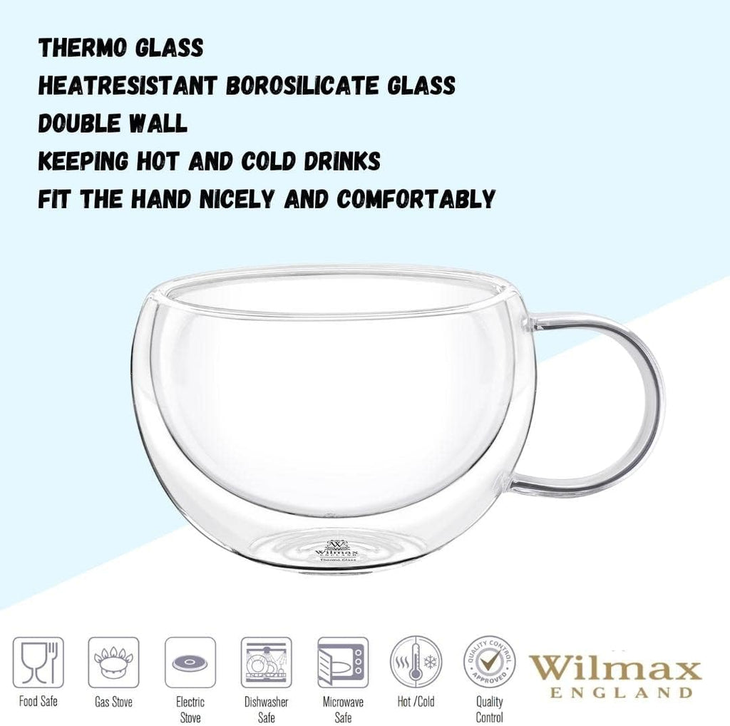 Wilmax Doppelwandige Glastasse 250 ml 4er Set WL-888768/A4