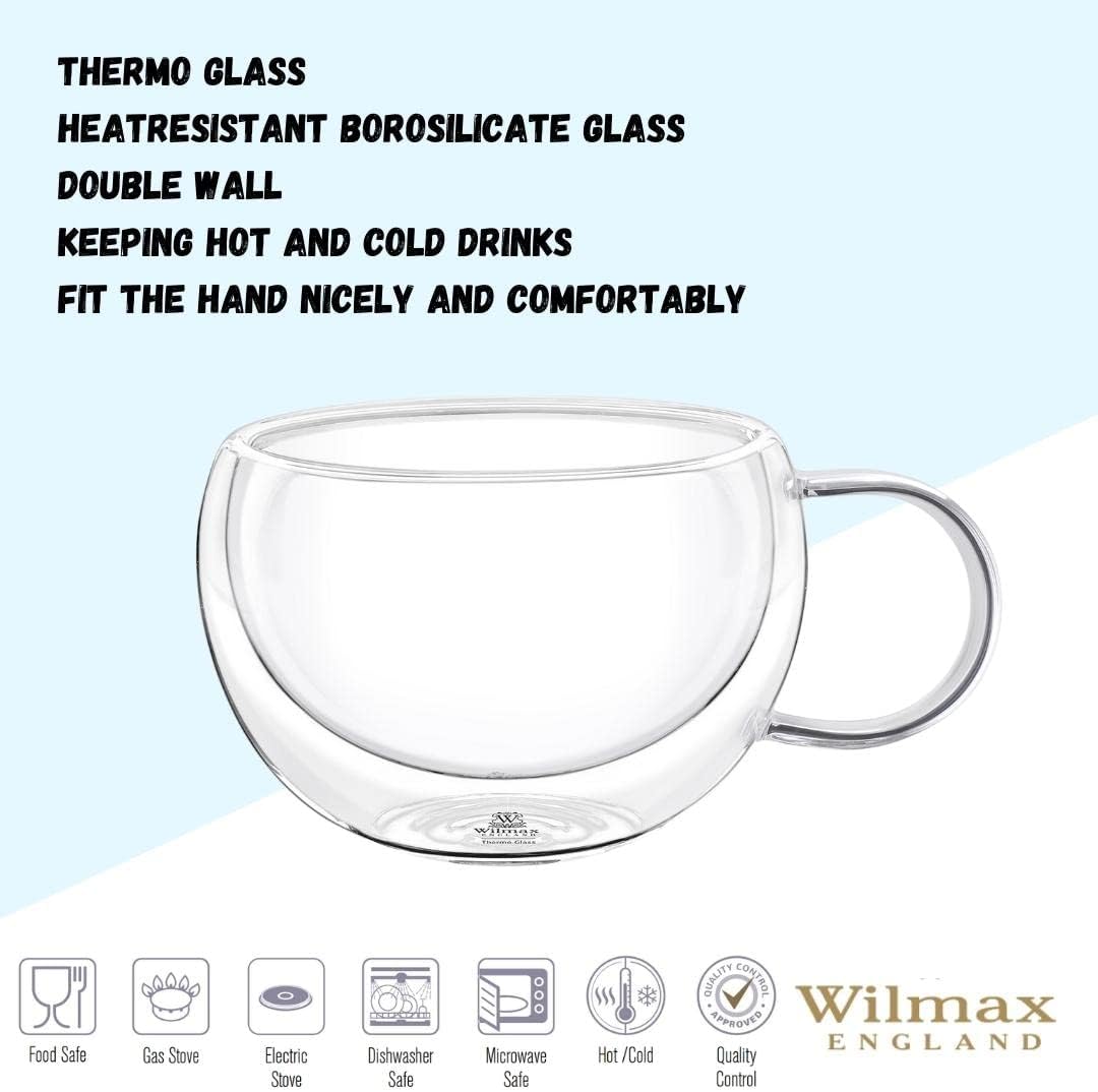 Wilmax Thermogläser 6er-Set 250 ml doppelwandig hitzebeständig WL-888768/A6