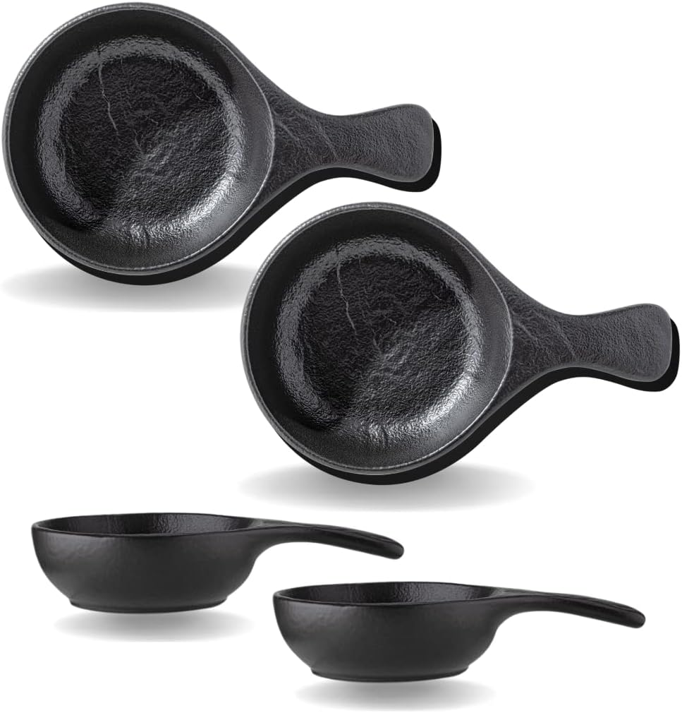 Wilmax Backform mit Griff 24 × 15 cm 500 ml 2er-Set Schwarz aus Porzellan