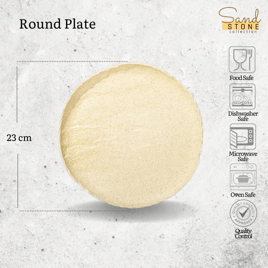 Wilmax Runder Teller 23 cm Sand aus Porzellan