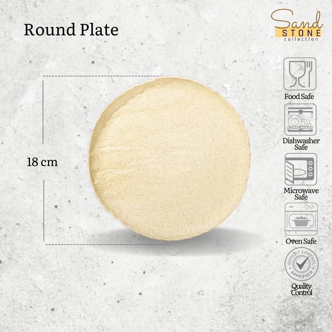 Wilmax Runder Teller 18 cm Sand aus Porzellan