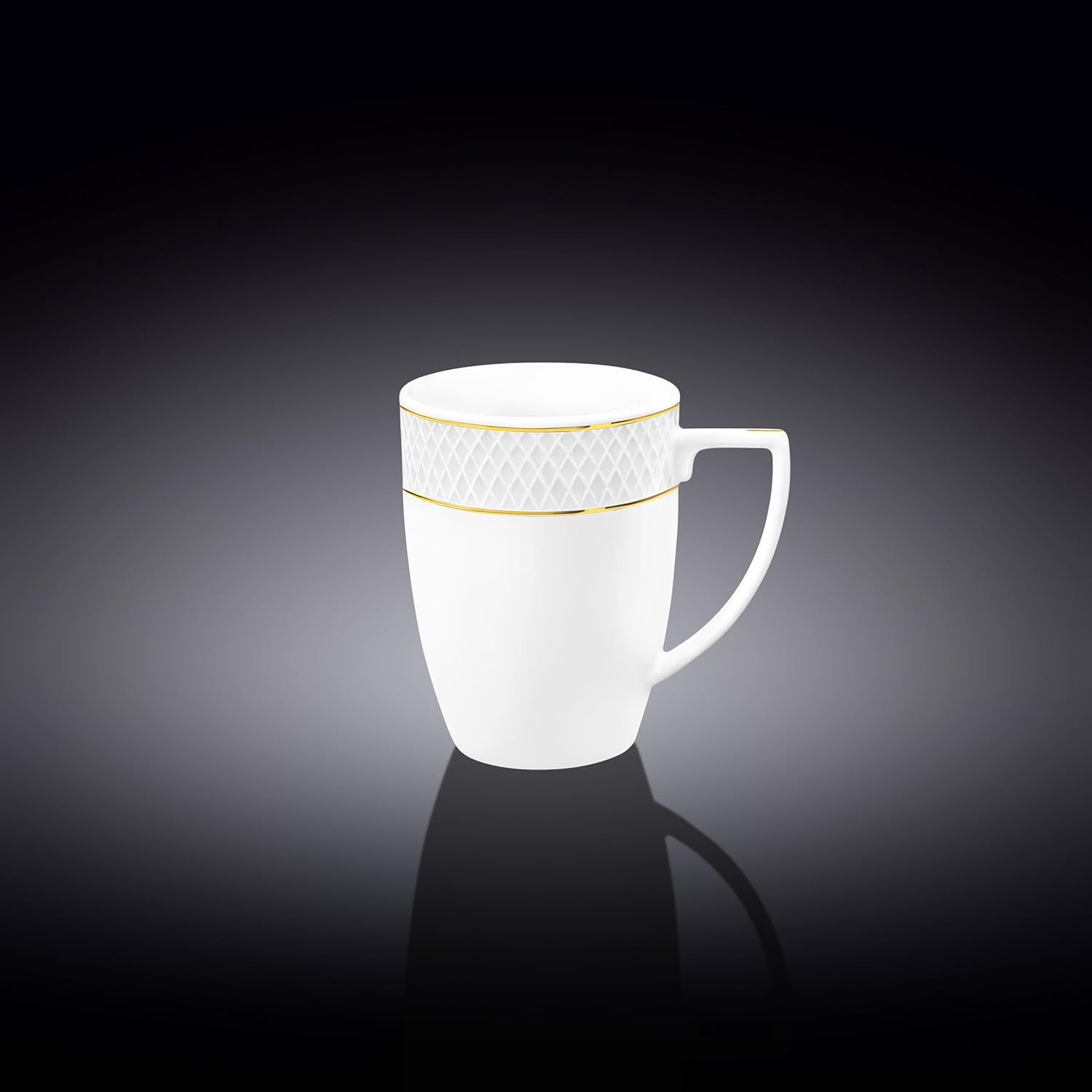 Wilmax Porzellan Becher mit Goldlinien, 320 ml, WL-880102431/A