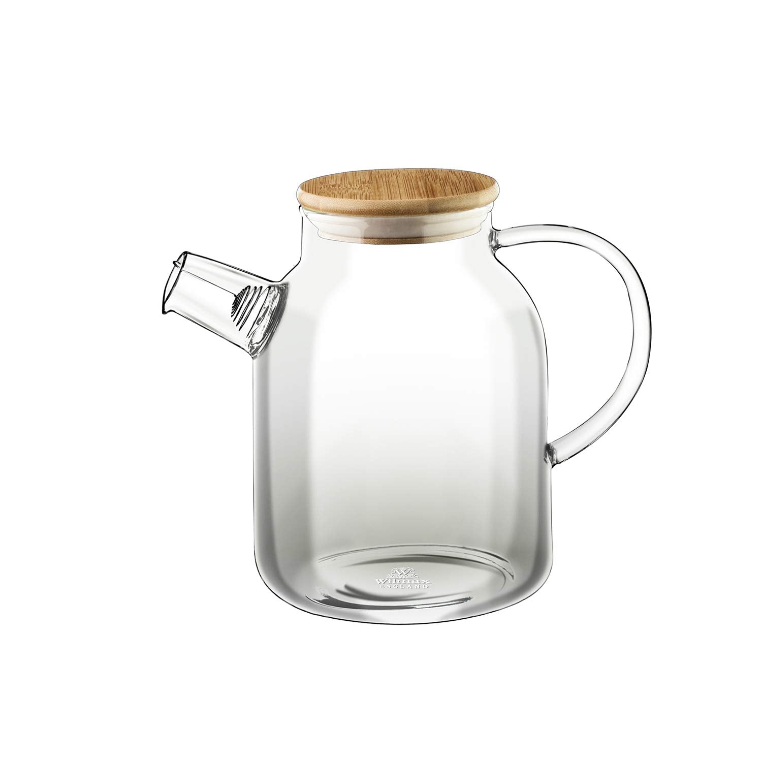 Wilmax WL-888811/A Borosilikatglas Teekanne mit Bambusdeckel, 1600mL Kapazität