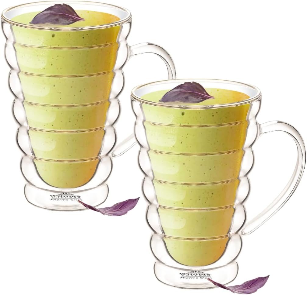 Wilmax Doppelwandiger Thermobecher 300 ml 2er-Set Transparent