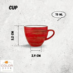 Wilmax Espressotasse 75 ml Rot Porzellan WL-669233/A