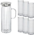 Wilmax Karaffe mit 6 Gläsern Glas Set WL-888220/A-888626/A6