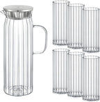 Wilmax Karaffe mit 6 Gläsern Glas Set WL-888220/A-888626/A6
