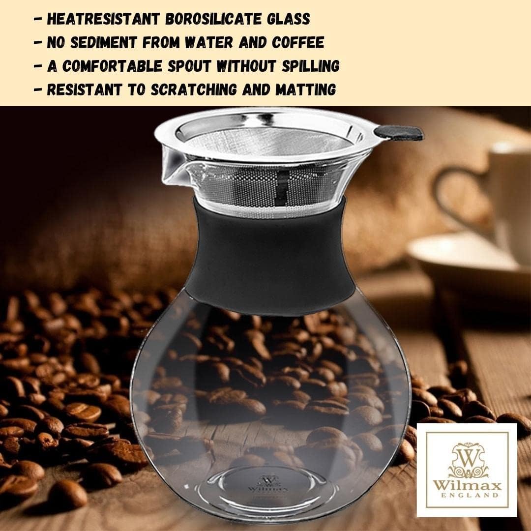 Wilmax Kaffeedekanter 950 ml Transparent aus Borosilikatglas
