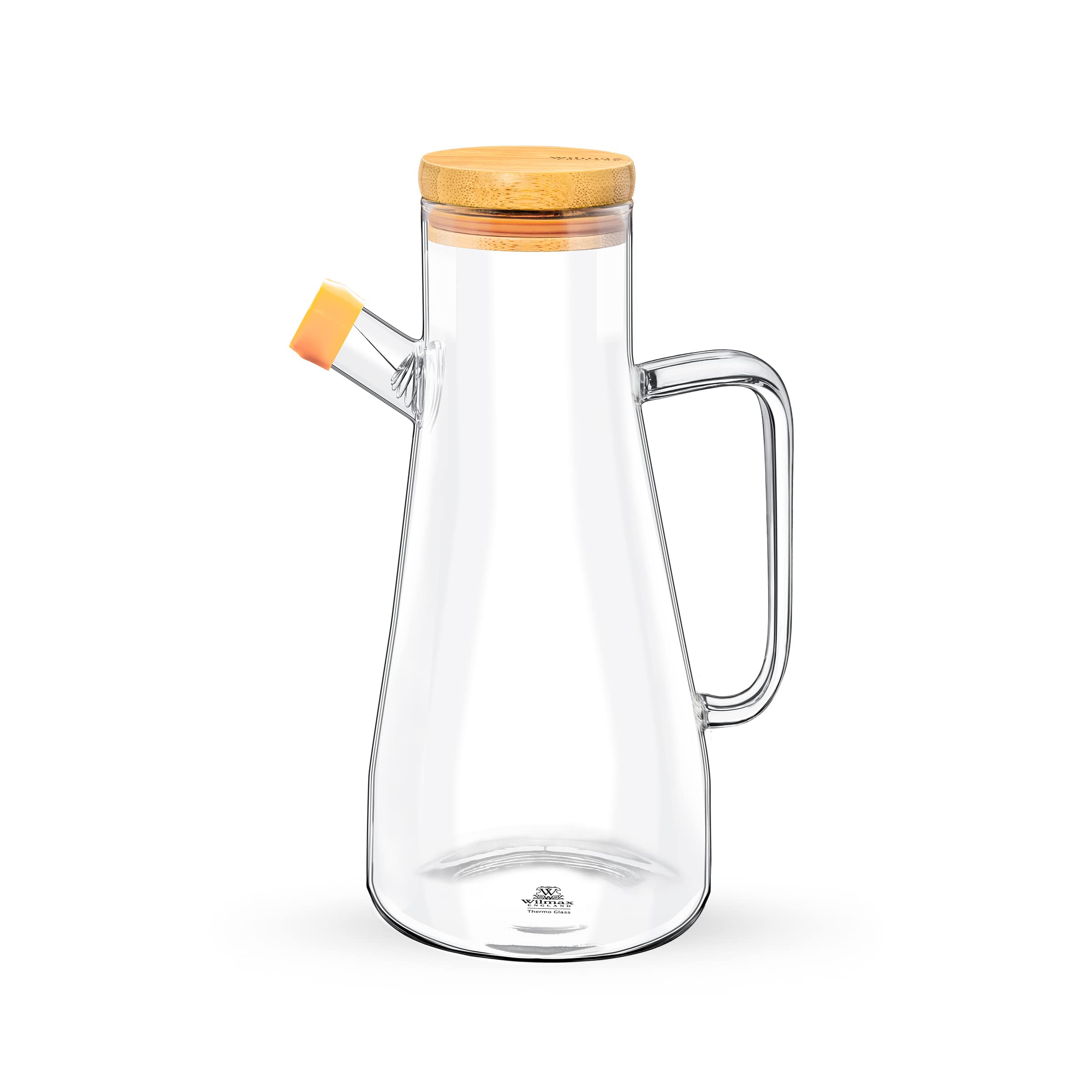 Wilmax WL-888958/A Borosilikatglas Ölflasche mit Bambusdeckel, 900mL Kapazität