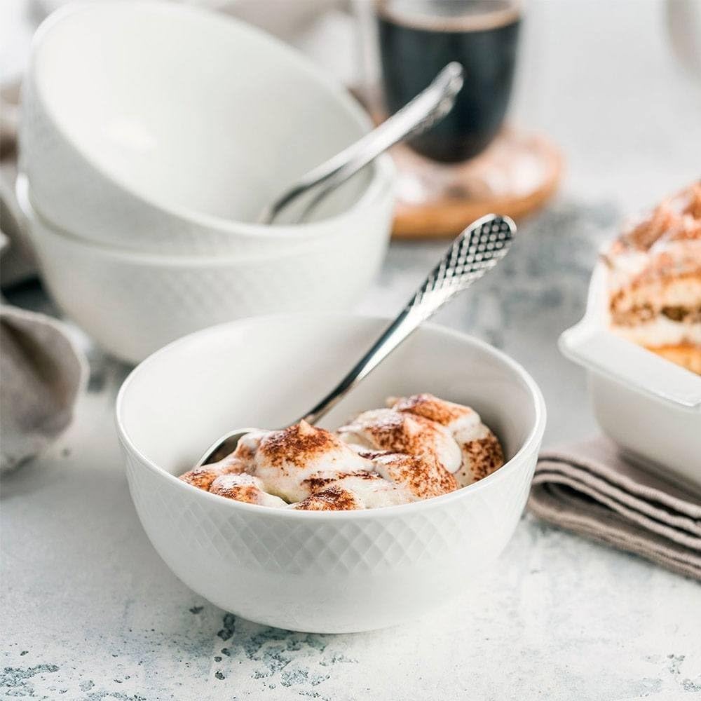 Wilmax Schale 12 cm 380 ml 2er-Set Weiß aus Porzellan