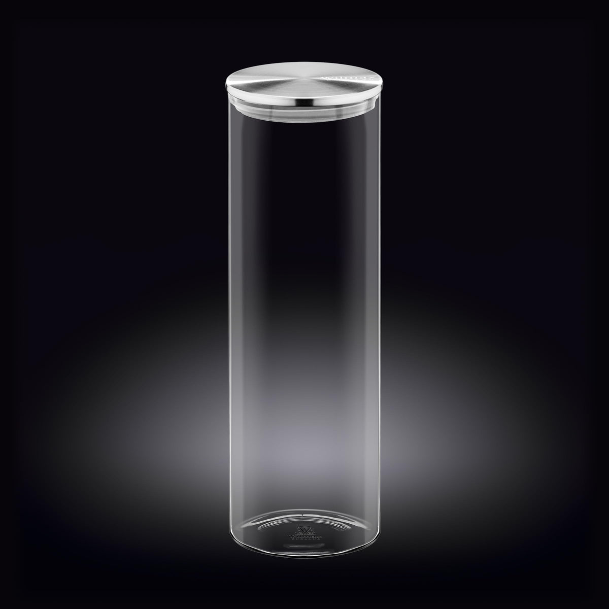 Wilmax WL-888520/A Borosilikatglas Vorratsdose mit Edelstahldeckel, 2000mL Kapazität