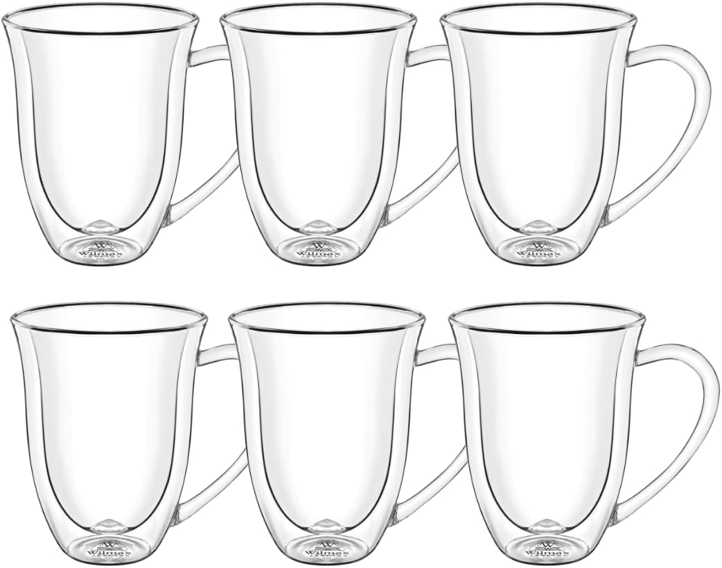Wilmax Doppelwandige Glastasse 300 ml Borosilikatglas 6er Set WL-888726/A6