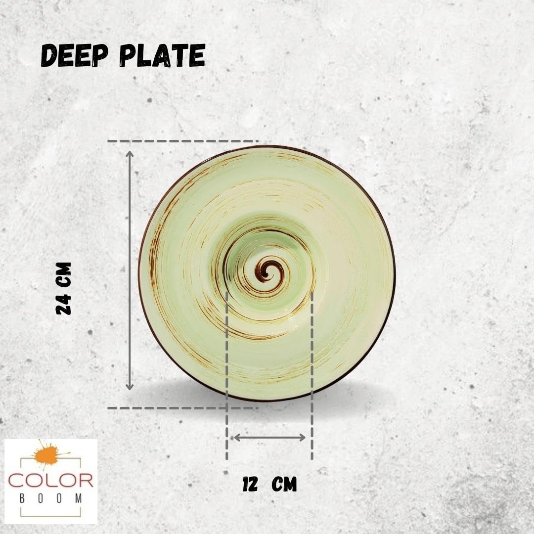 Wilmax WL-669125/A Porzellan Runden Tiefe Platte, Pistazie, 24cm Durchmesser, 200mL Kapazität