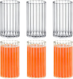 Wilmax Geriffeltes Glas 250 ml 6er-Set Transparent aus Borosilikatglas