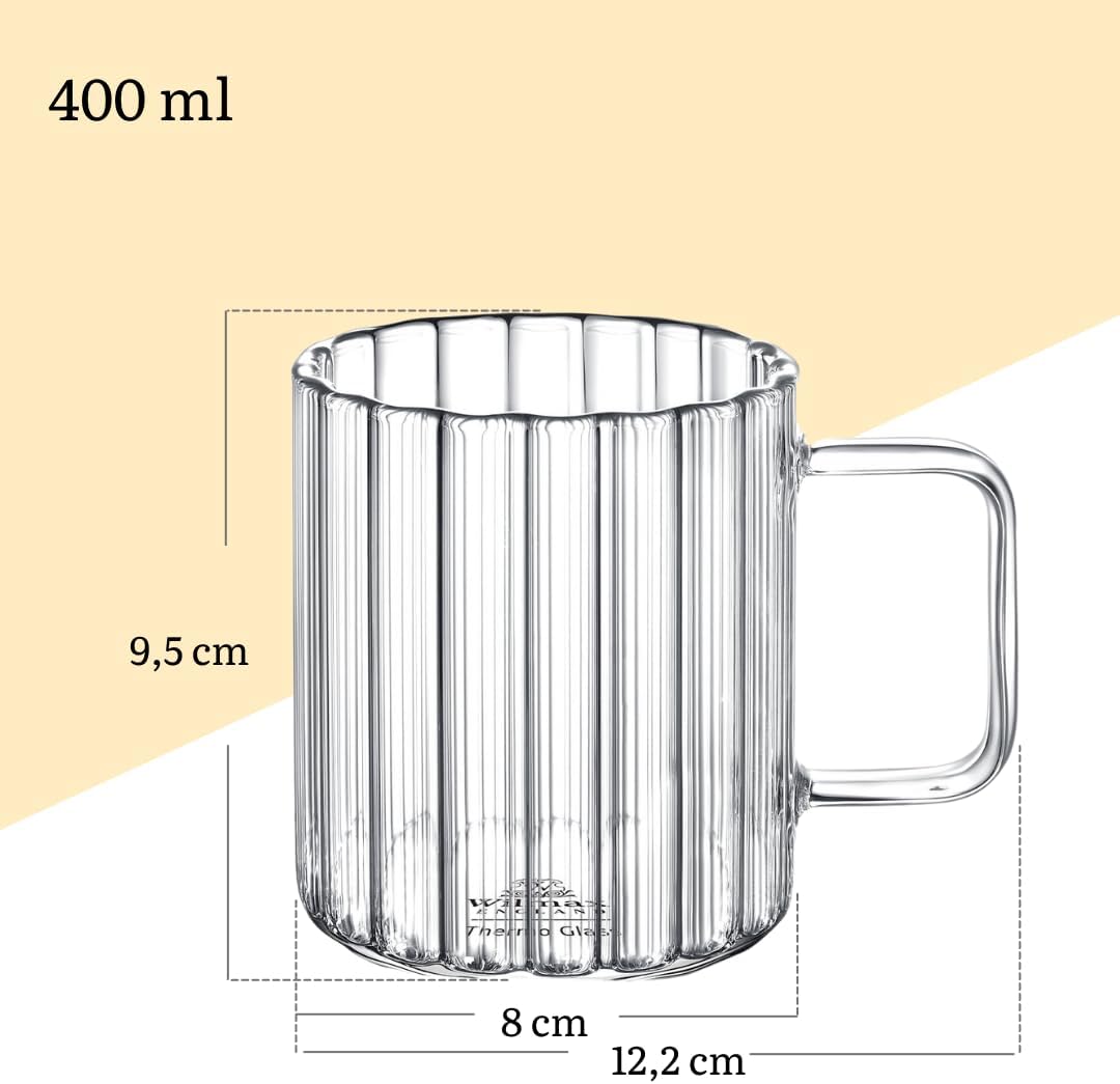 Wilmax Glasbecher 400 ml Borosilikatglas Transparent WL-888617/A