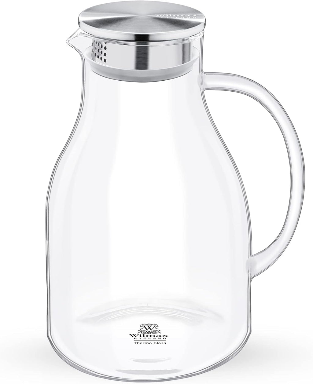 Wilmax Karaffe 2500 ml Thermoglas mit Edelstahl Deckel Transparent WL-888211/A