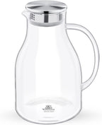 Wilmax Karaffe 2500 ml Thermoglas mit Edelstahl Deckel Transparent WL-888211/A
