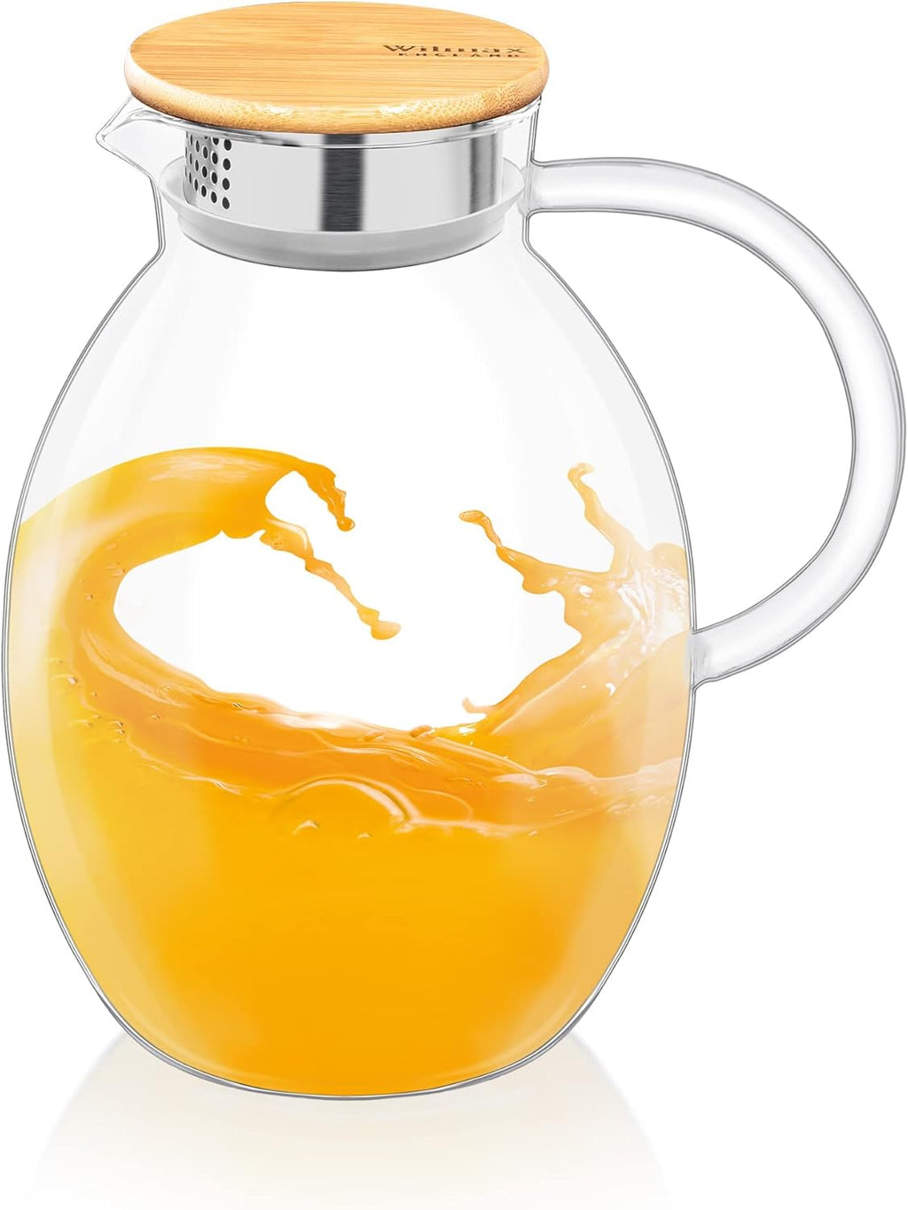 Wilmax Karaffe 2400 ml Thermoglas mit Bambusdeckel Transparent WL-888212/A