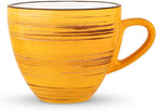 Wilmax Tasse mit Untertasse 110 ml 6er-Set Gelb aus Porzellan