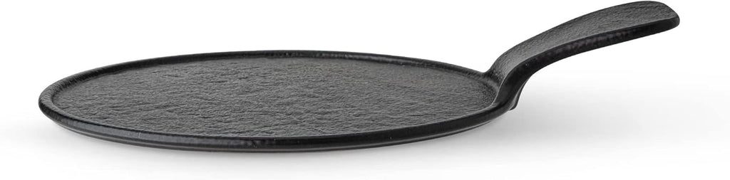 Wilmax Runde Servierplatte mit Griff 30,5 × 21,5 cm Schwarz aus Porzellan