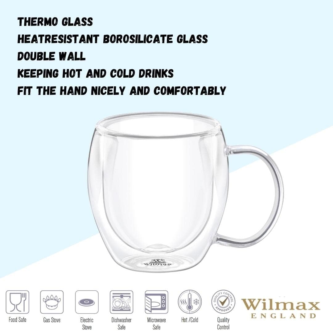 Wilmax Doppelwandige Tasse 500 ml 2er-Set Transparent