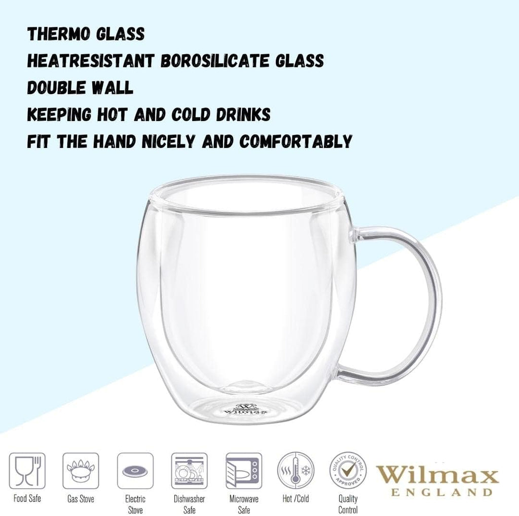 Wilmax Doppelwandige Tasse 500 ml 2er-Set Transparent