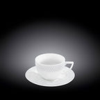 Wilmax Tasse mit Untertasse 170 ml Weiß Porzellan WL-880101402/AB