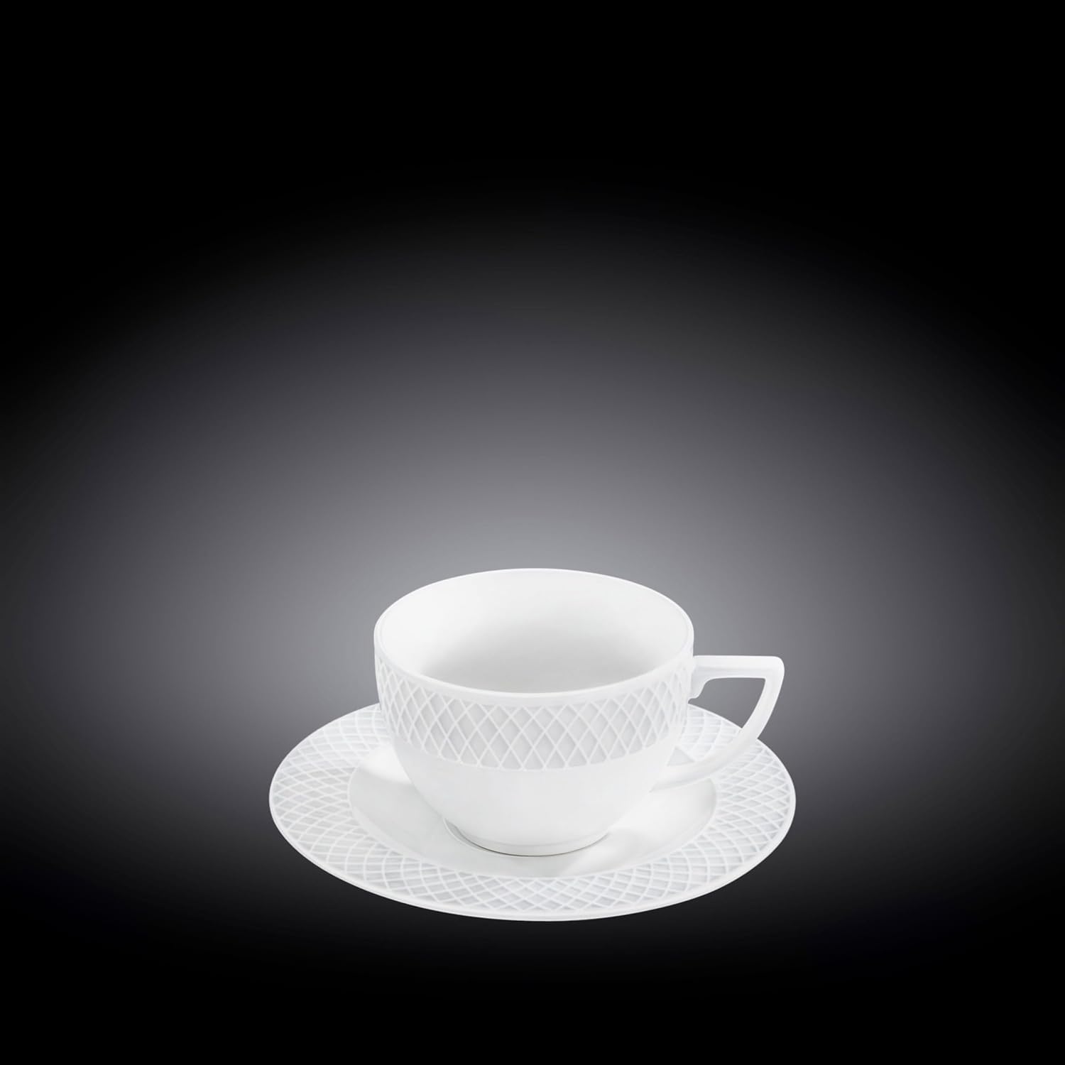 Wilmax Tasse mit Untertasse 170 ml Weiß Porzellan WL-880101402/AB