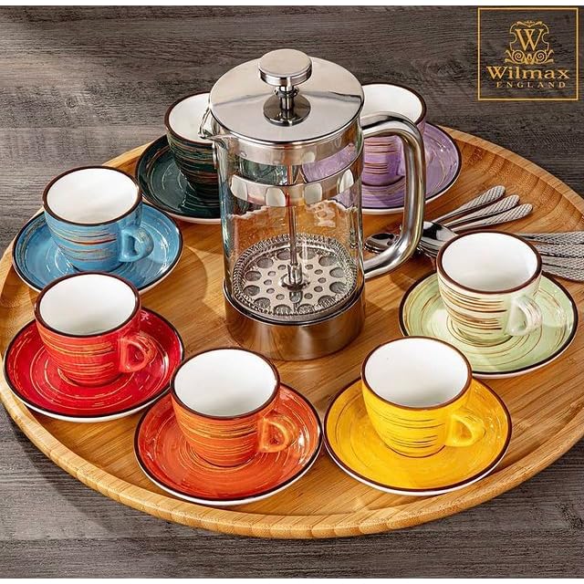 Wilmax WL-669233/A Porzellan Tasse, Rot, 75mL Kapazität