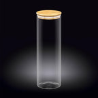 Wilmax Vorratsglas 2000 ml mit Bambusdeckel Transparent