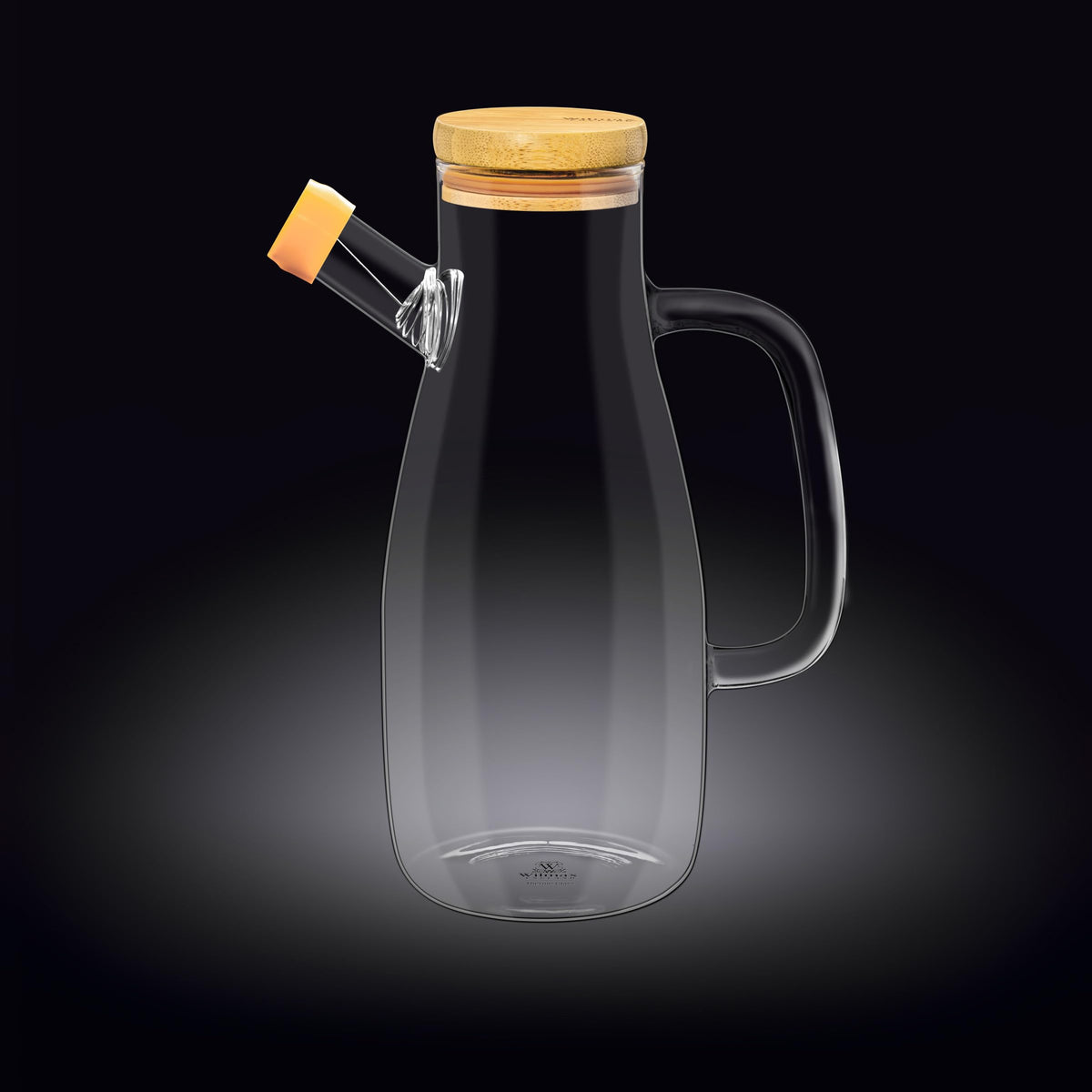 Wilmax WL-888957/A Borosilikatglas Ölflasche mit Bambusdeckel, 1000mL Kapazität