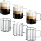 Wilmax Hitzebeständiger Glasbecher mit Henkel 300 ml 6er-Set aus Glas