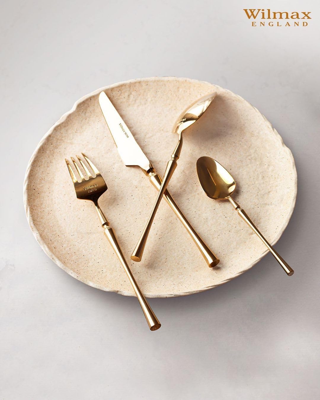 Wilmax Runder Teller 23 cm Sand aus Porzellan