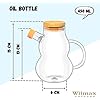 Wilmax WL-888961/A Borosilikatglas Ölflasche mit Bambusdeckel, 450mL Kapazität