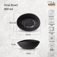 Wilmax Ovale Porzellanschalen, Set 3-teilig WL-661119/A3, 19 X 15 X 6 cm