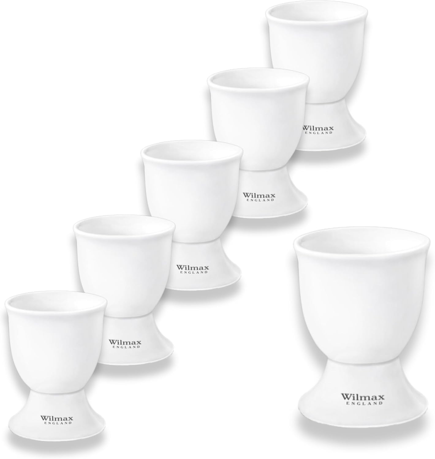 Wilmax Eierbecher 5 × 6,5 cm 6er-Set Weiß aus Porzellan